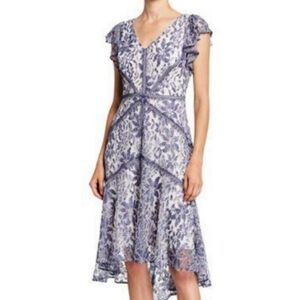 Neiman Marcus white blue Lace Overlay dress sz 6